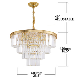 Meelighting Gold Plated Crystal Modern Contemporary Chandeliers